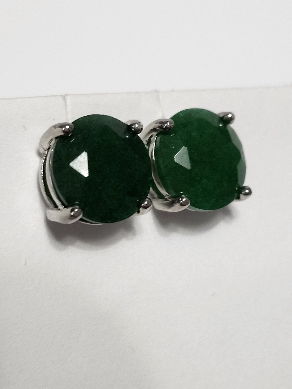4.00ct Emerald Solitaire Sterling Silver Stud Earrings NEW - Picture 8 of 13